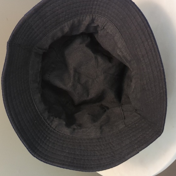 Navy Bucket Hat with Adjustable Strap Outside - Picture 4 of 4